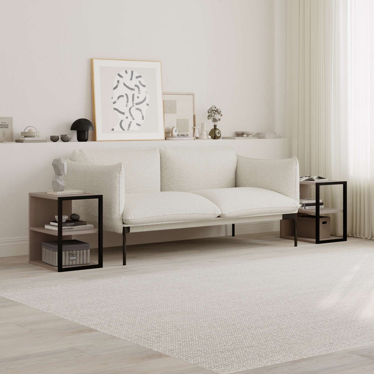 Set masute 2 piese, Hanah Home, Echo, Mocha - imagine 7